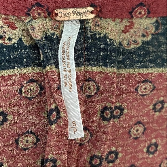 Free People boho floral print bell sleeves  tunic size small - Picture 6 of 7